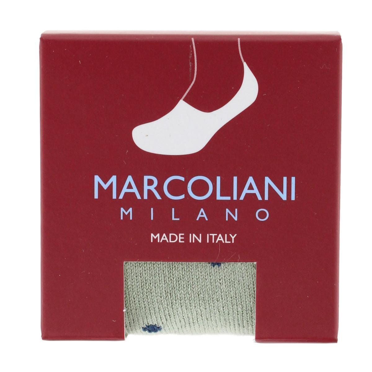 Marcoliani Men's Polka Dot Invisible Touch Liner Sock - Sage