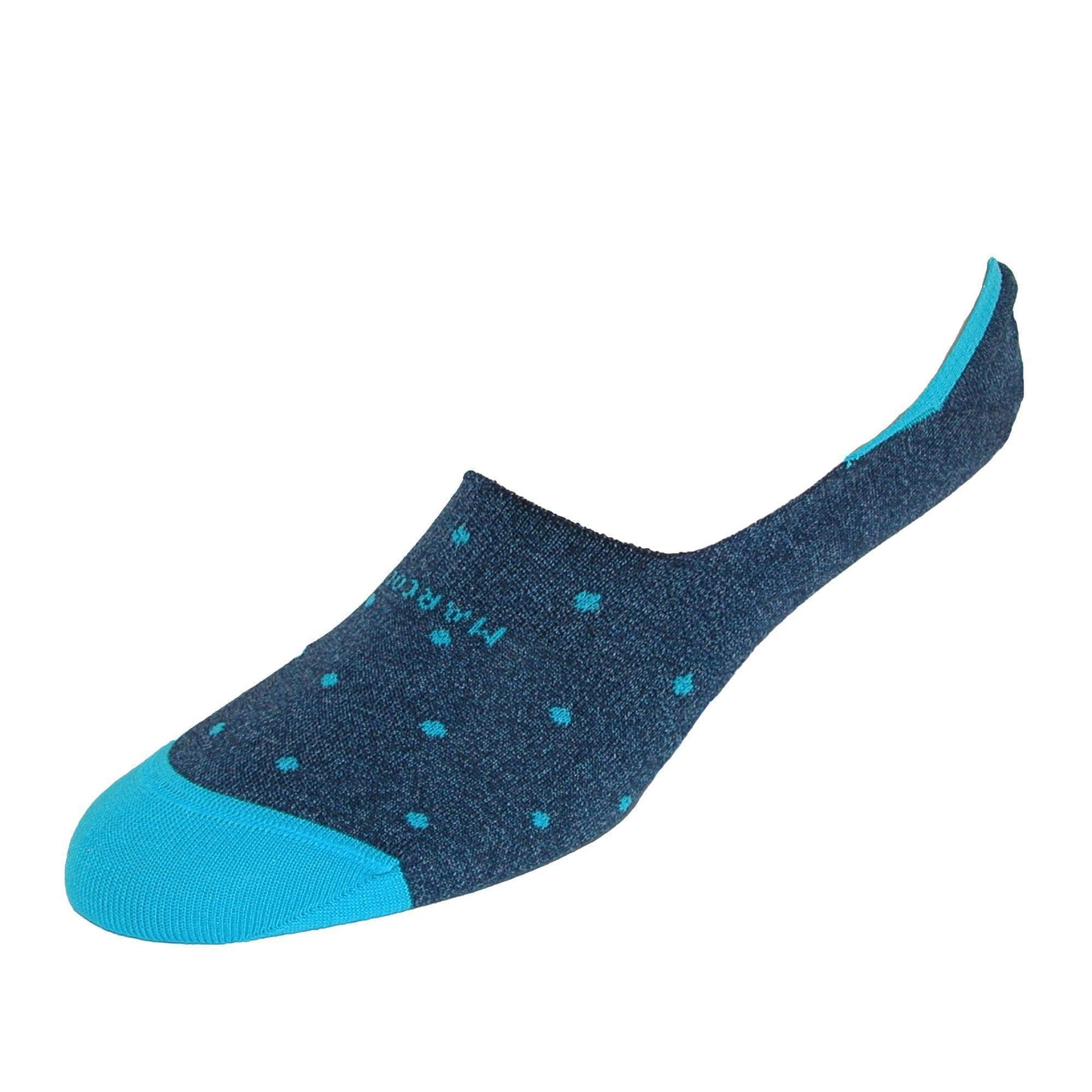 Marcoliani Men's Polka Dot Invisible Touch Liner Sock - Men's Polka Dot Invisible Touch Liner Sock