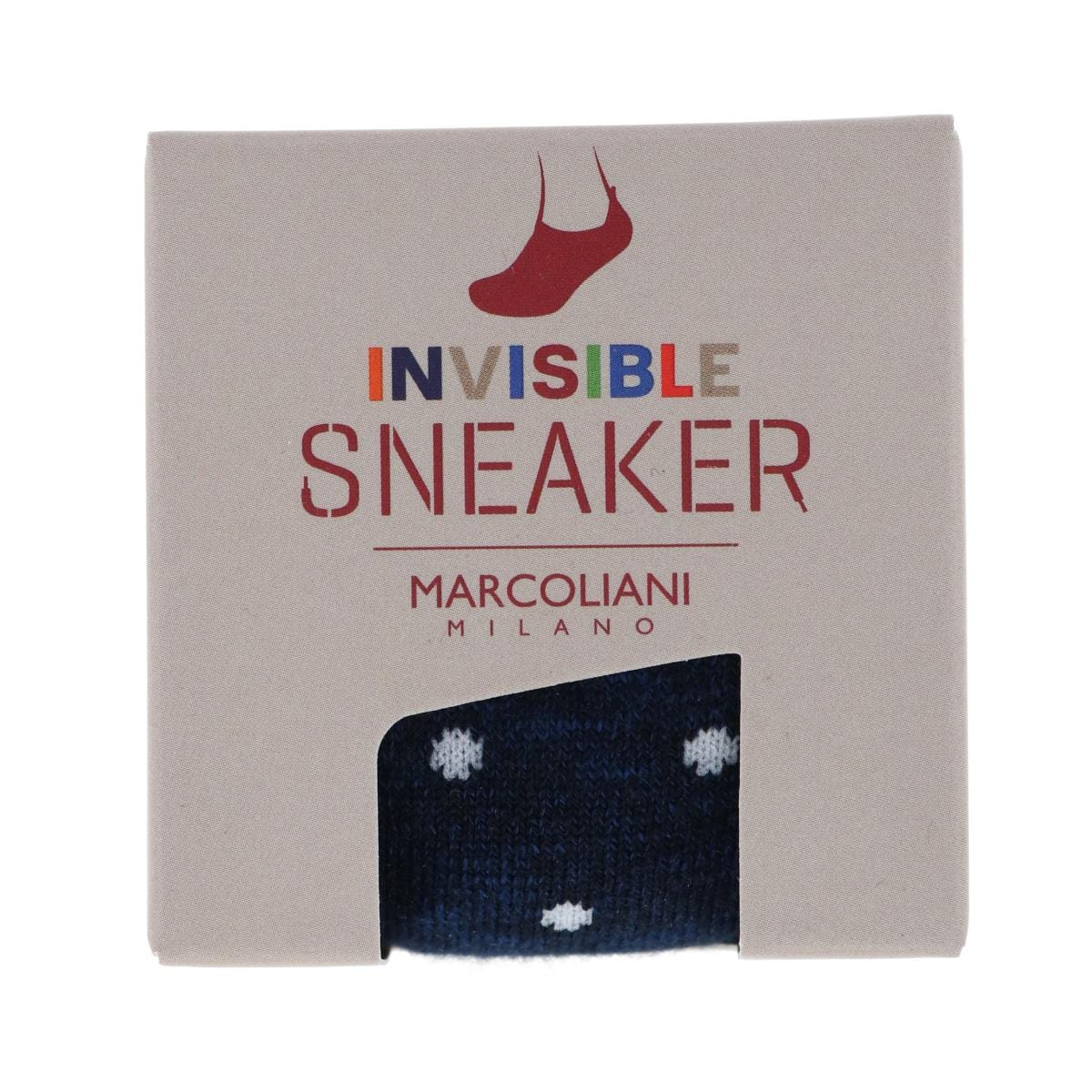 Men's Cushioned Polka Dot Invisible Sneaker Sock (1 Pair) - Navy