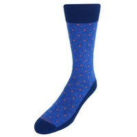 Blue with Orange Polka Dots