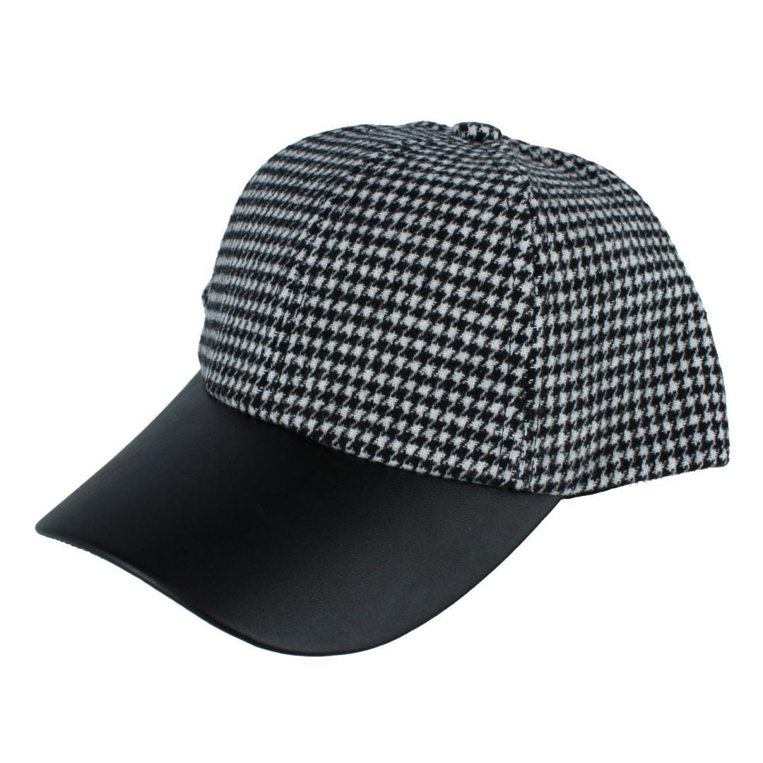 Magid Hats Women's Houndstooth Baseball Cap - Black