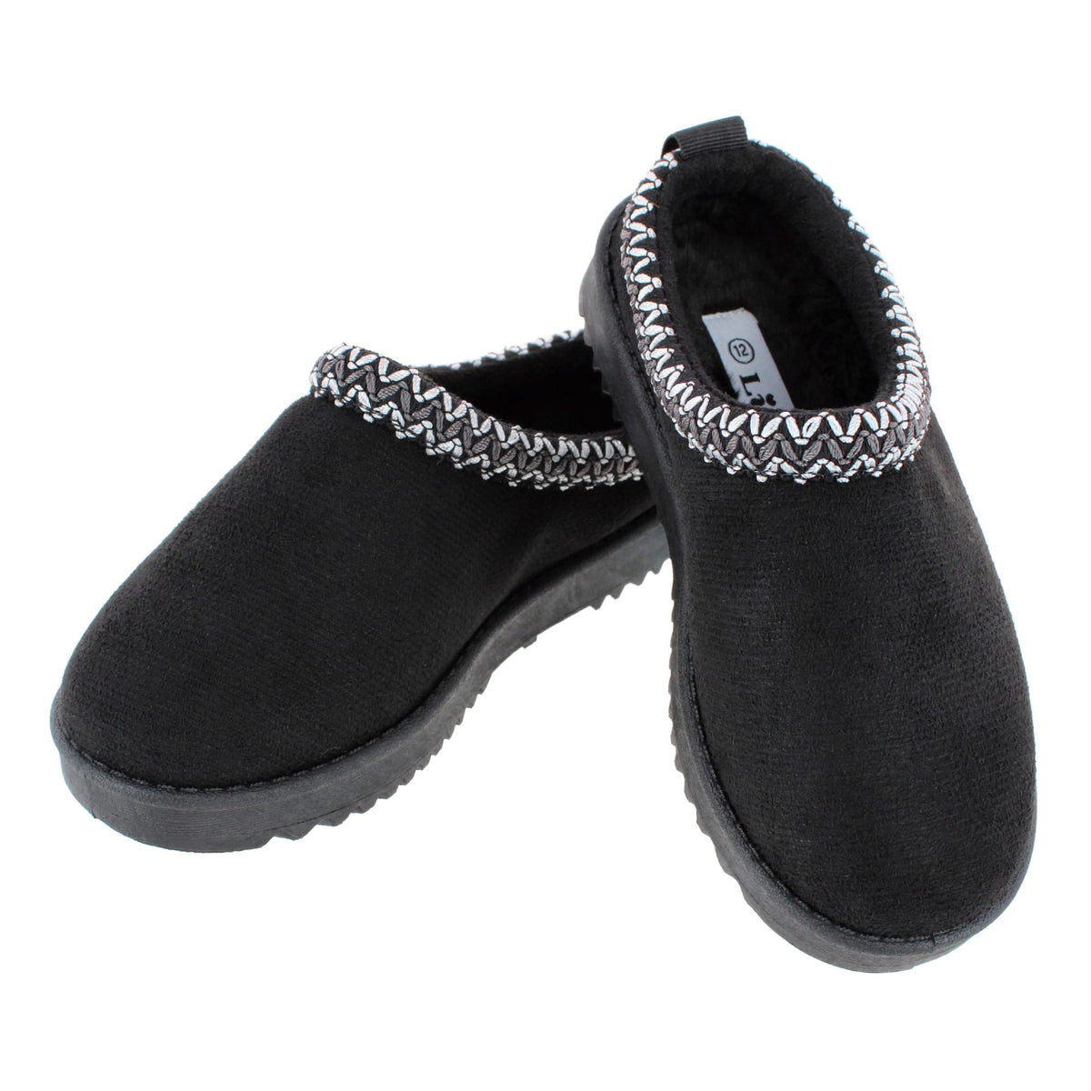 CTM® Girl's Classic Slip On Clog Slipper House Shoe by Link - Black