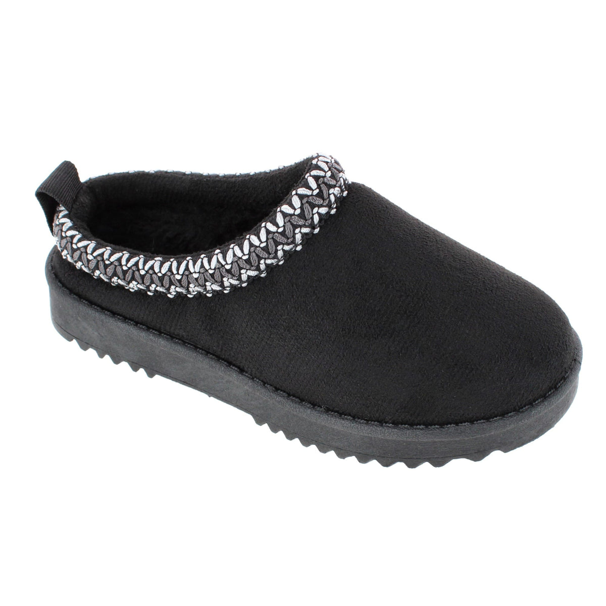 CTM® Girl's Classic Slip On Clog Slipper House Shoe by Link - Black