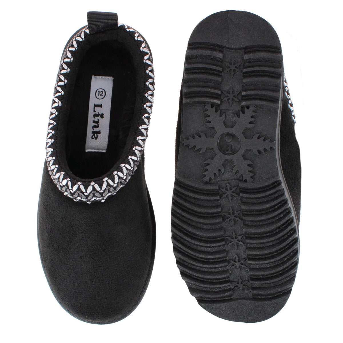 CTM® Girl's Classic Slip On Clog Slipper House Shoe by Link - Black