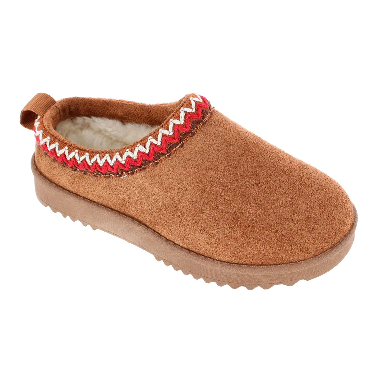 CTM® Girl's Classic Slip On Clog Slipper House Shoe by Link - Tan