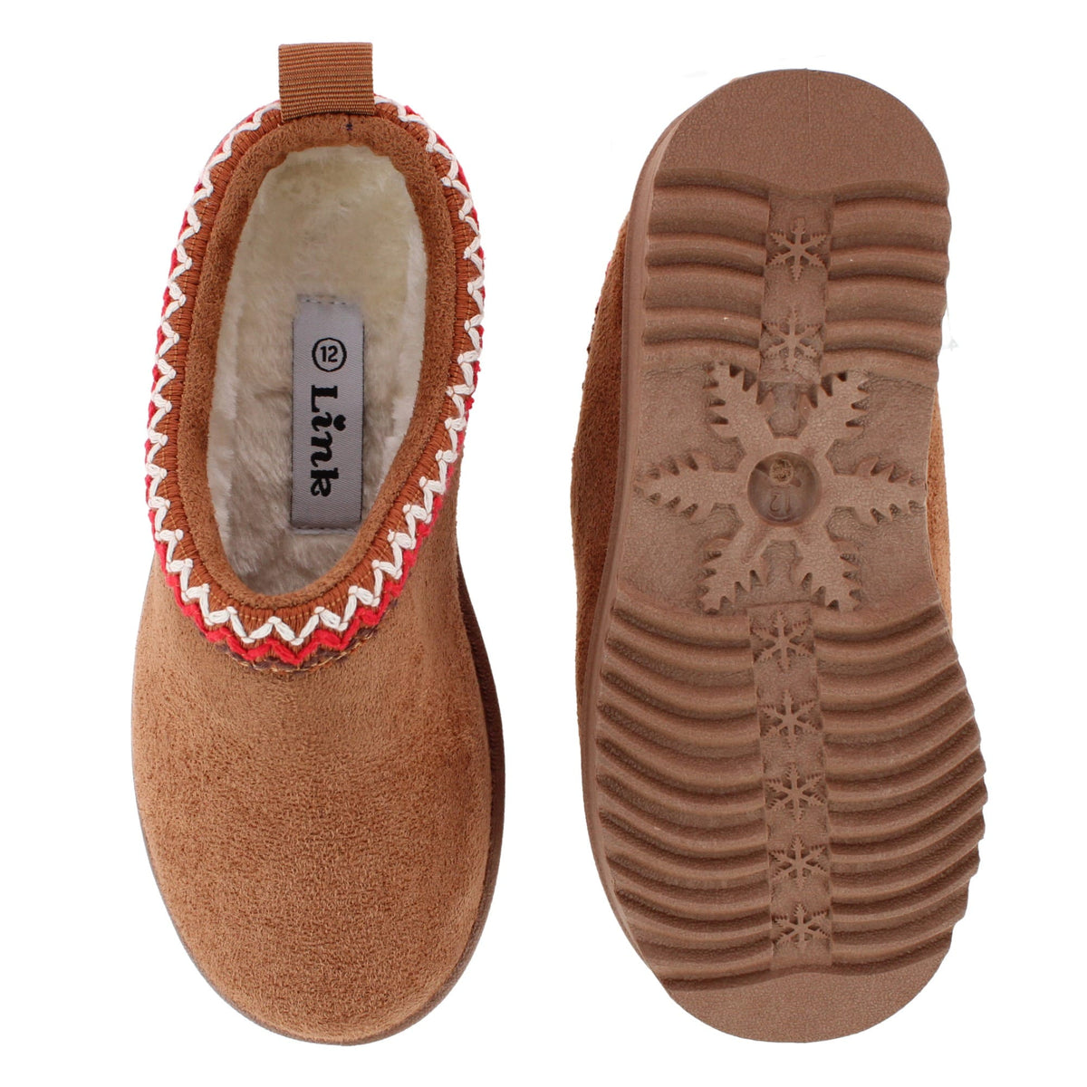 CTM® Girl's Classic Slip On Clog Slipper House Shoe by Link - Tan