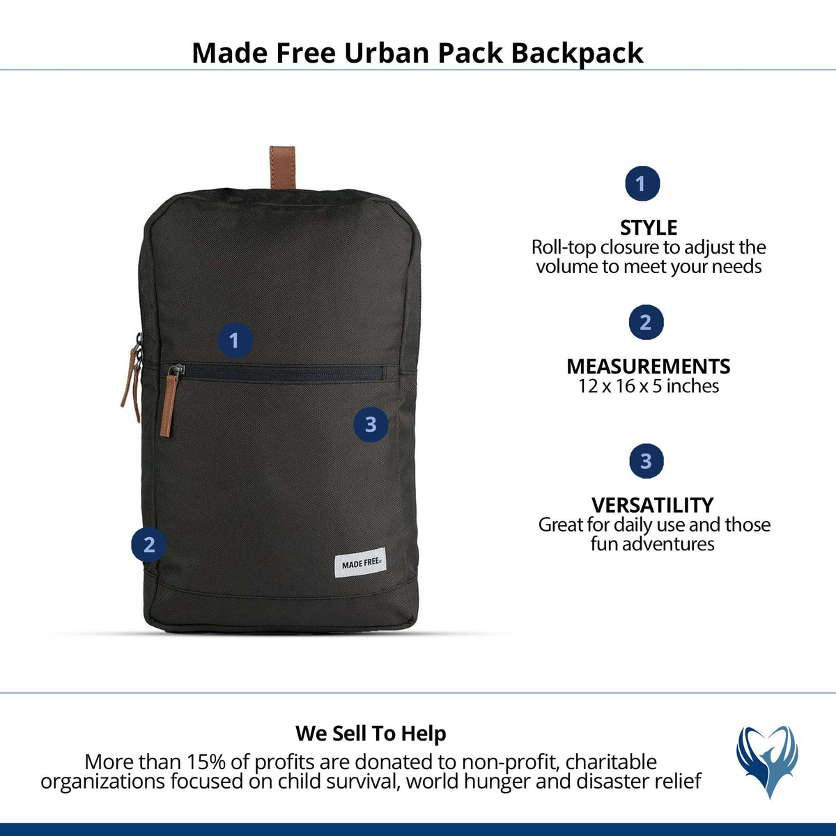 Made Free Urban Pack Mini AW Backpack - Charcoal