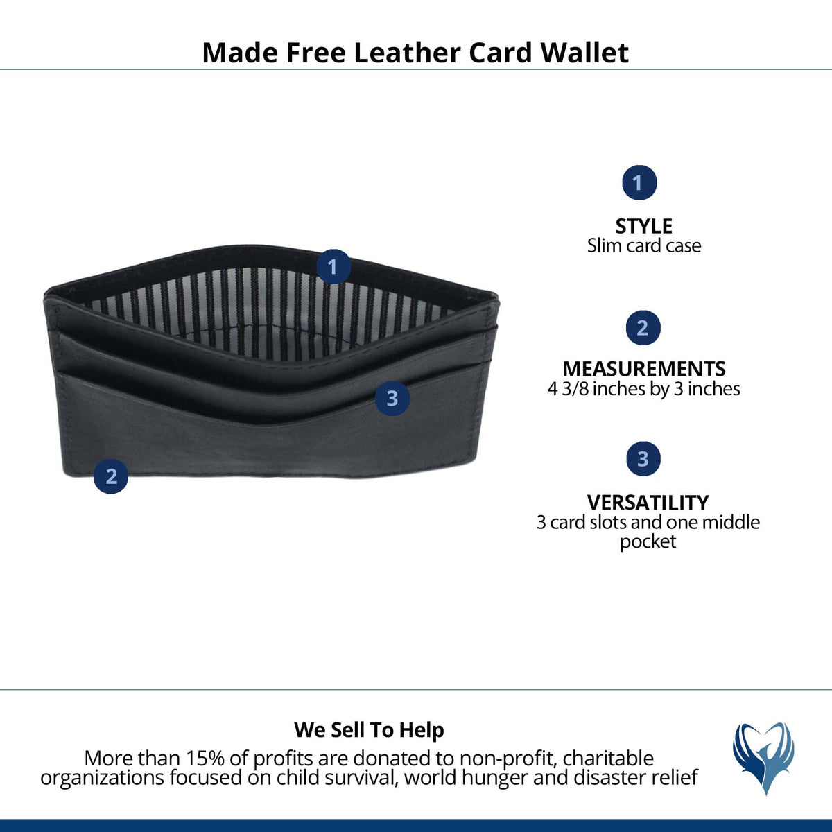 Made Free Leather Card Wallet - Black