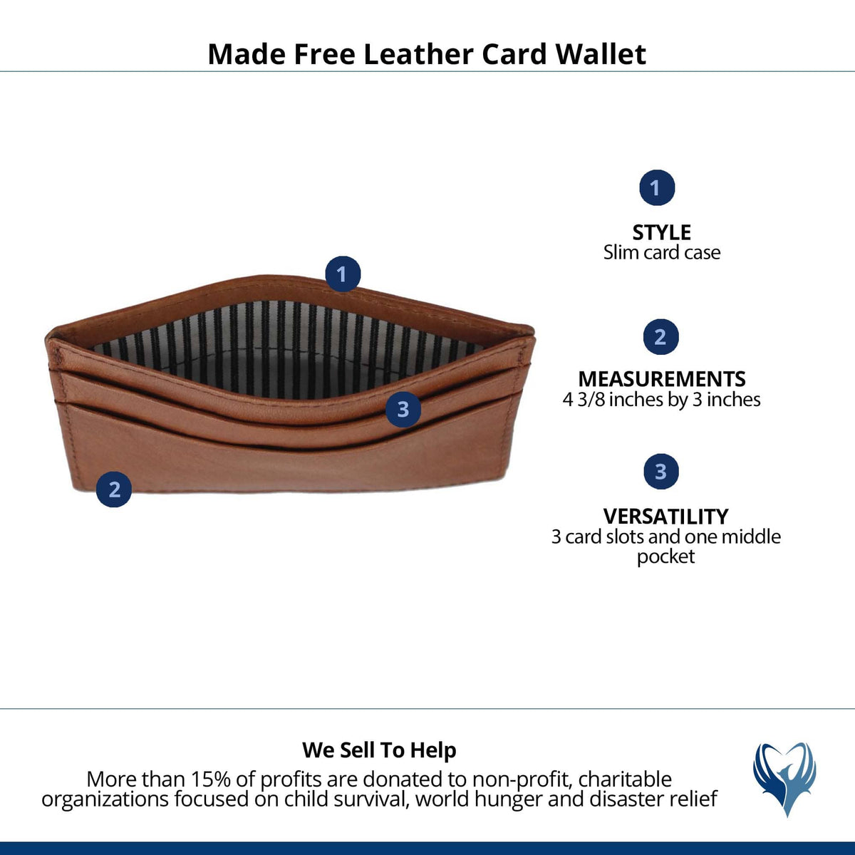 Made Free Leather Card Wallet - Camel