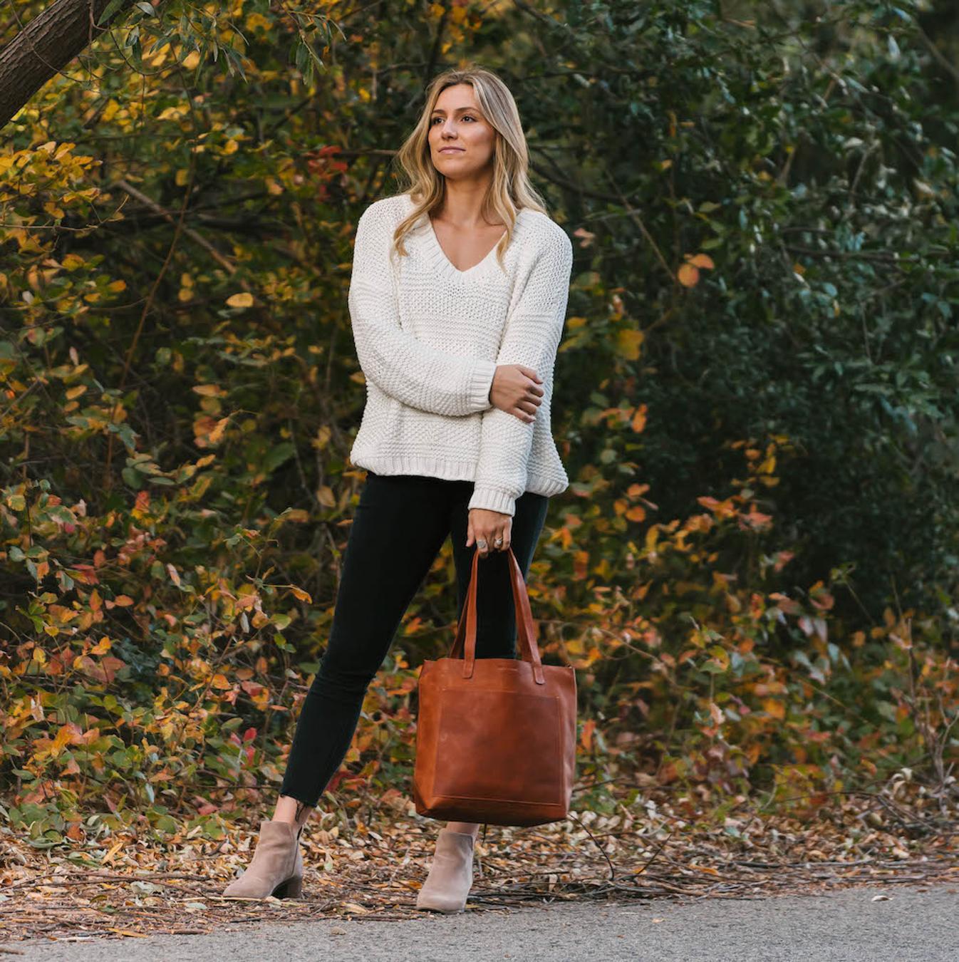 Made Free Leather Day Tote Bag - Camel