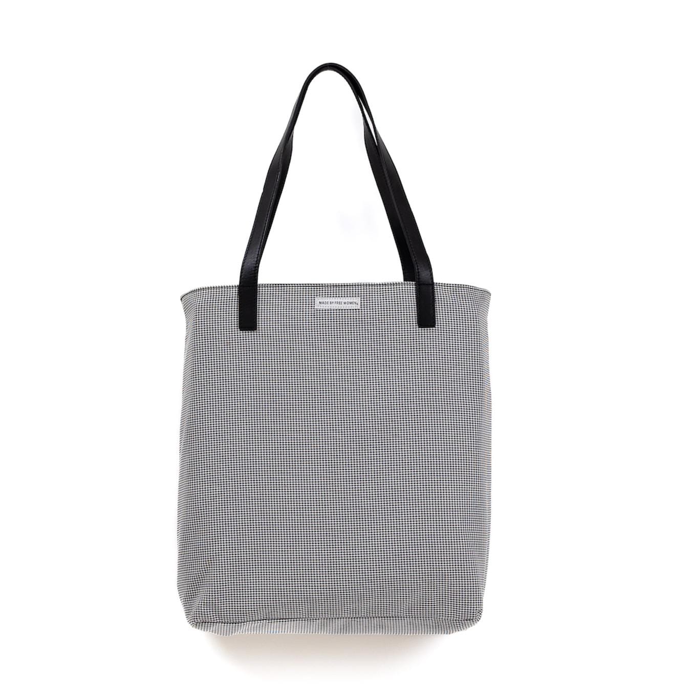Made Free Houndstooth Print Day Tote - Black