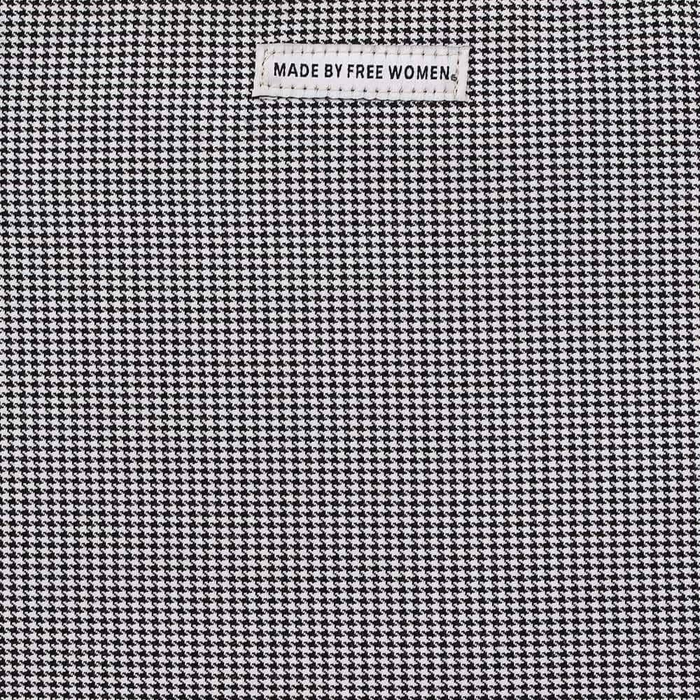 Made Free Houndstooth Print Day Tote - Black