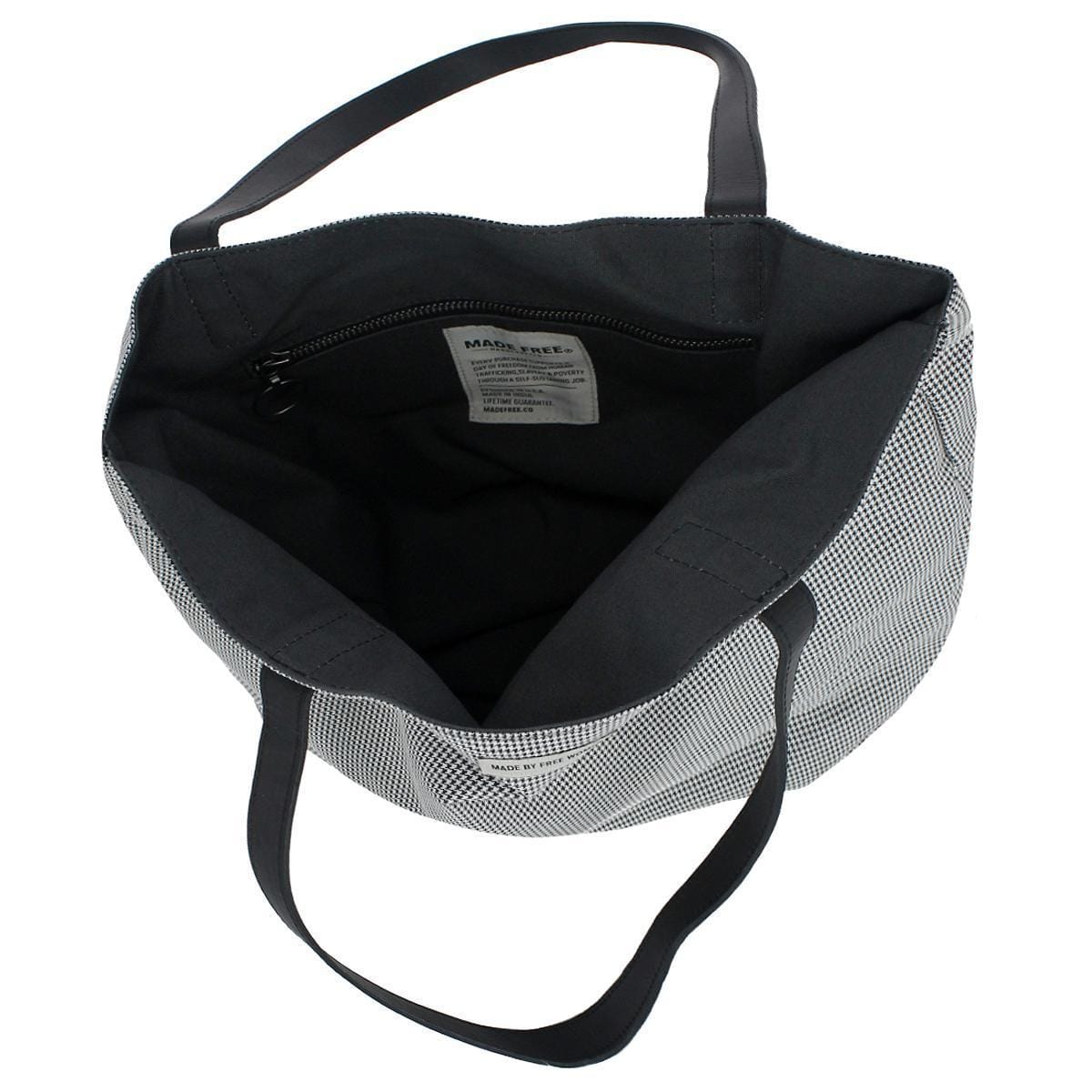 Made Free Houndstooth Print Day Tote - Black
