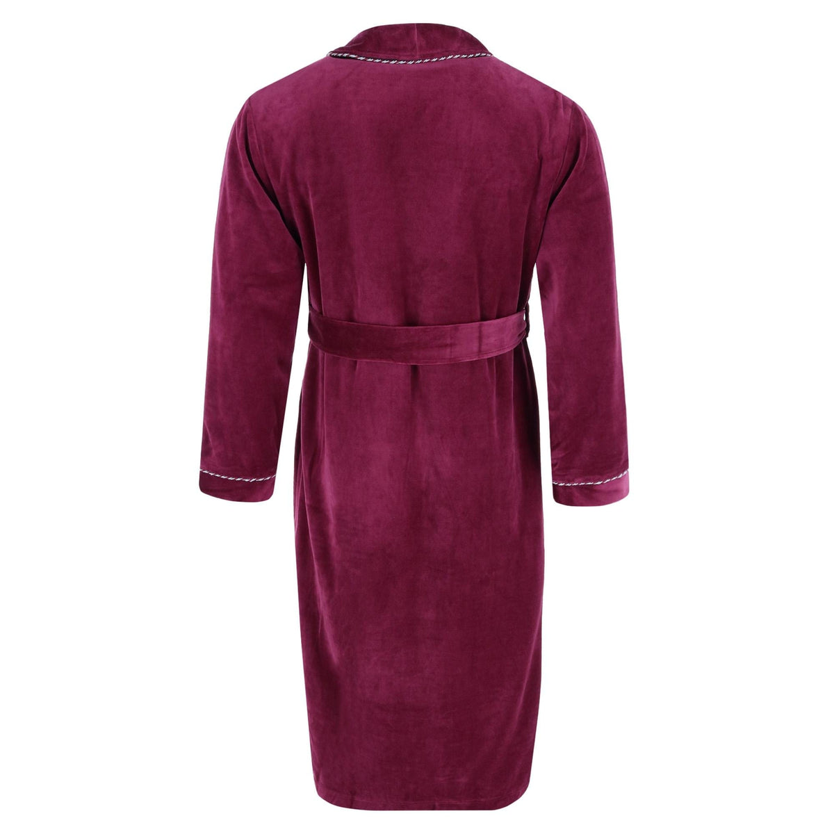 Majestic International Men's Velour Smoking Jacket Robe - Merlot