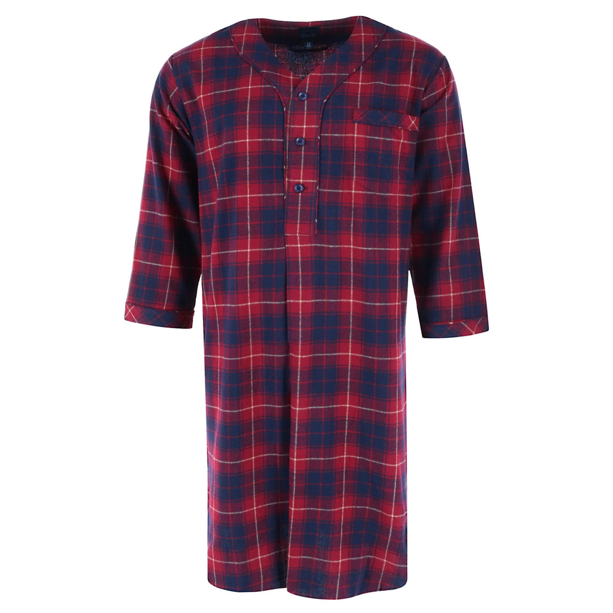 Men's Plaid Flannel Nightshirt