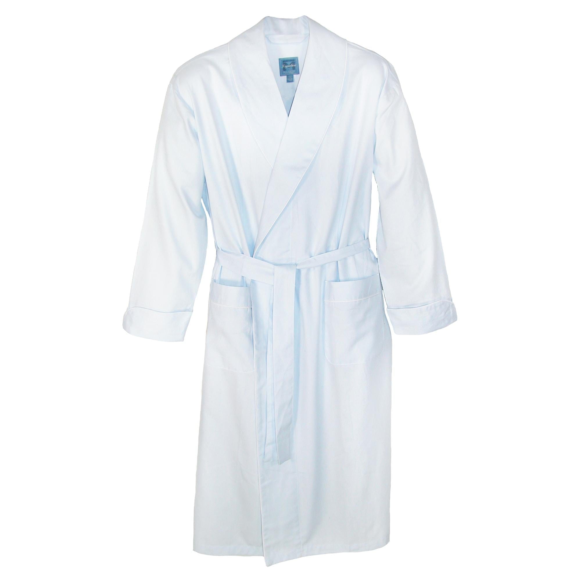 Majestic International Men's Cotton Birdseye Robe - Blue