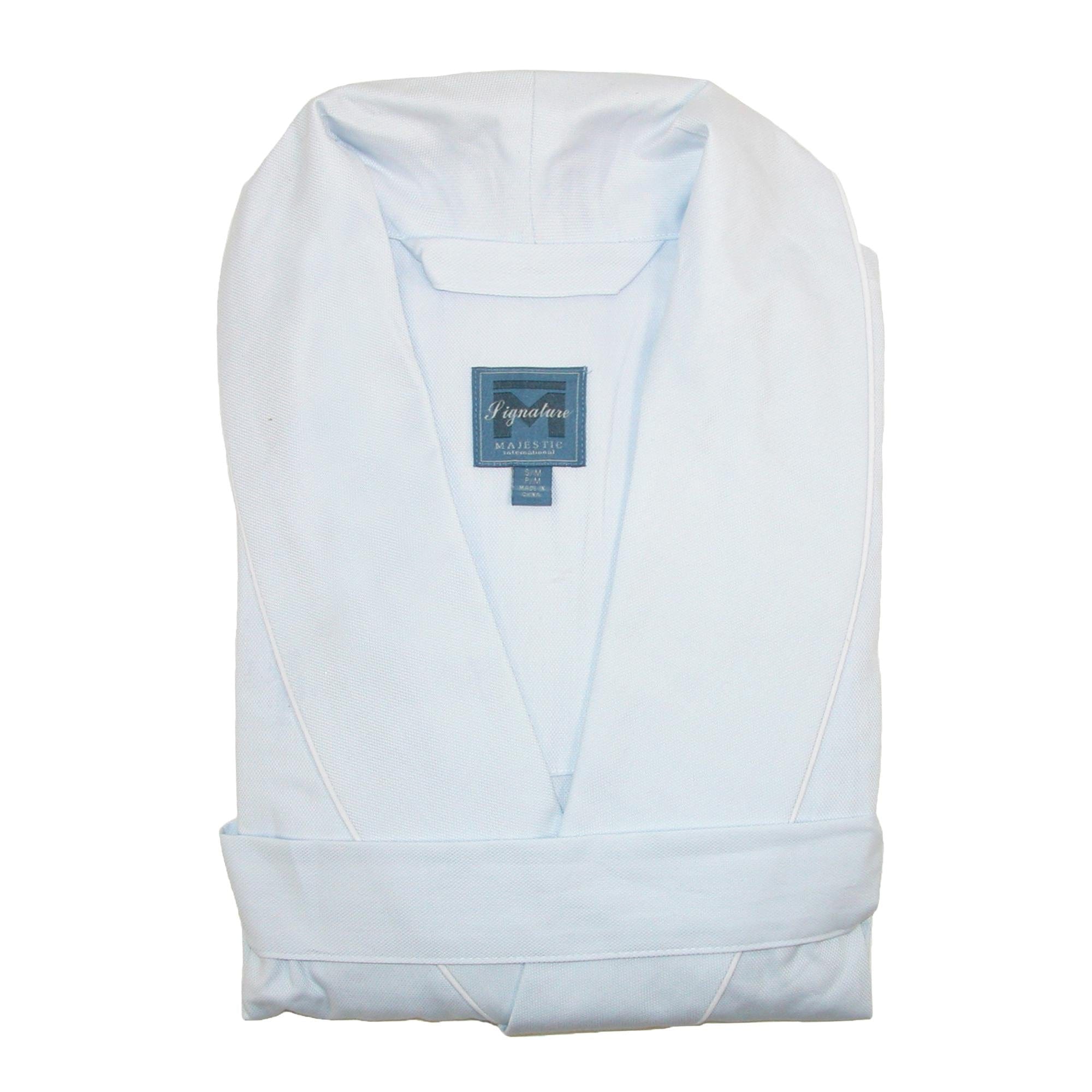 Majestic International Men's Cotton Birdseye Robe - Blue