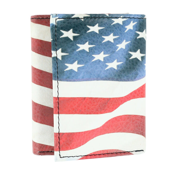 Men's Leather American Flag Trifold Wallet