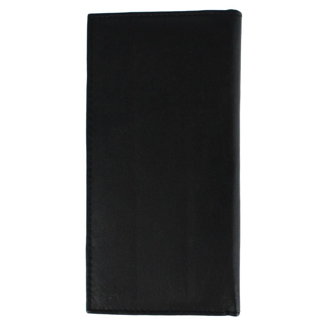 CTM® Classic Leather Checkbook Cover with Stitched Cross - Black