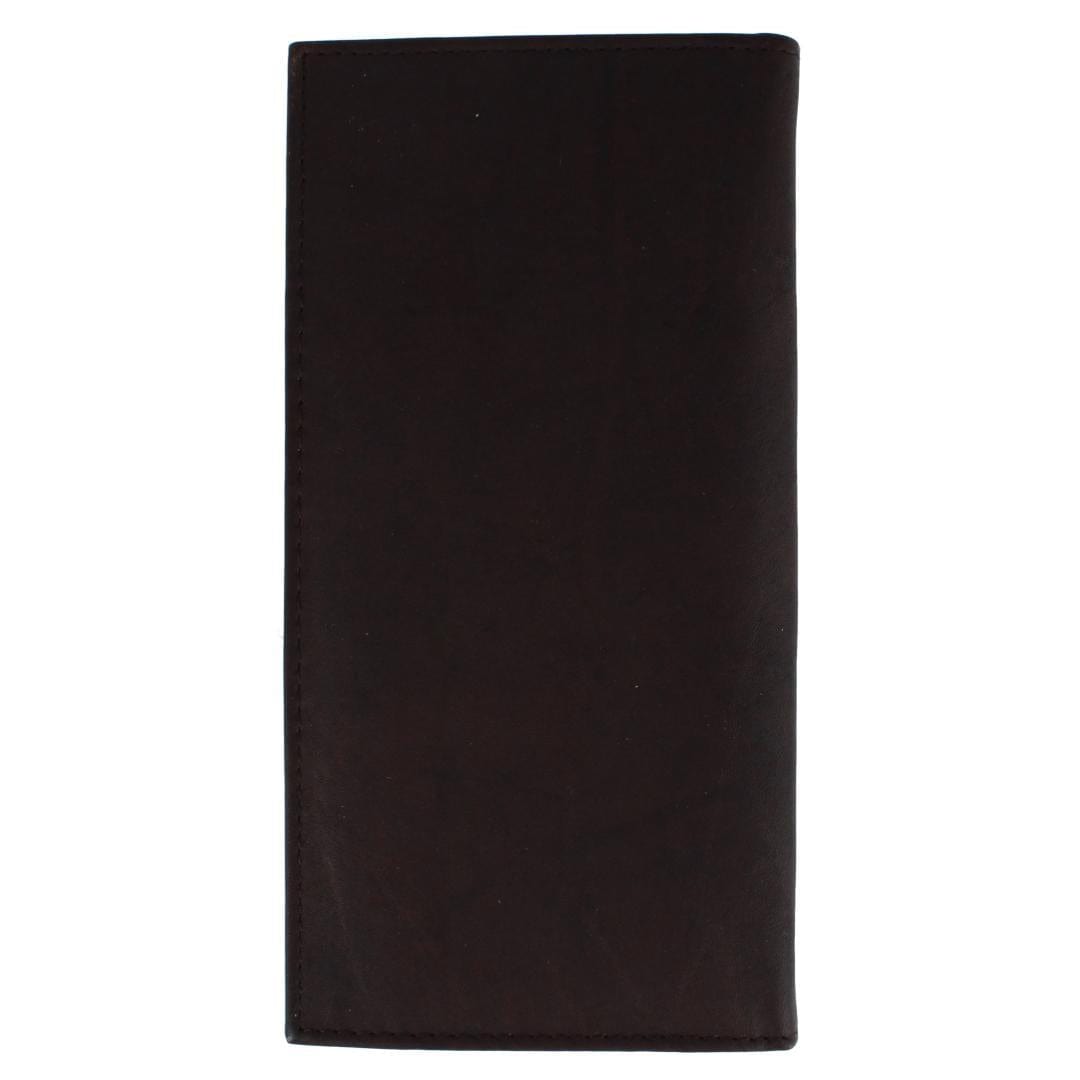 CTM® Classic Leather Checkbook Cover with Stitched Cross - Brown