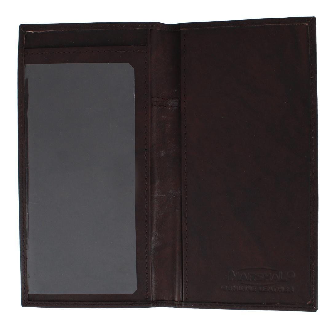 CTM® Classic Leather Checkbook Cover with Stitched Cross - Brown