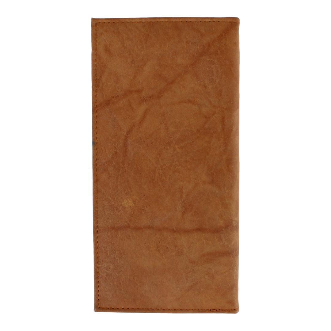 CTM® Classic Leather Checkbook Cover with Stitched Cross - Tan