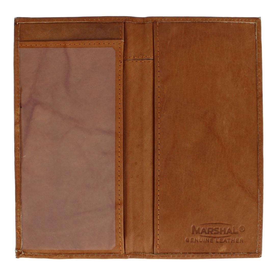 CTM® Classic Leather Checkbook Cover with Stitched Cross - Tan