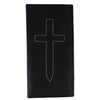 Classic Leather Checkbook Cover with Stitched Cross