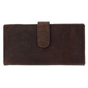 Vintage Leather RFID Checkbook Cover Wallet with Snap Closure