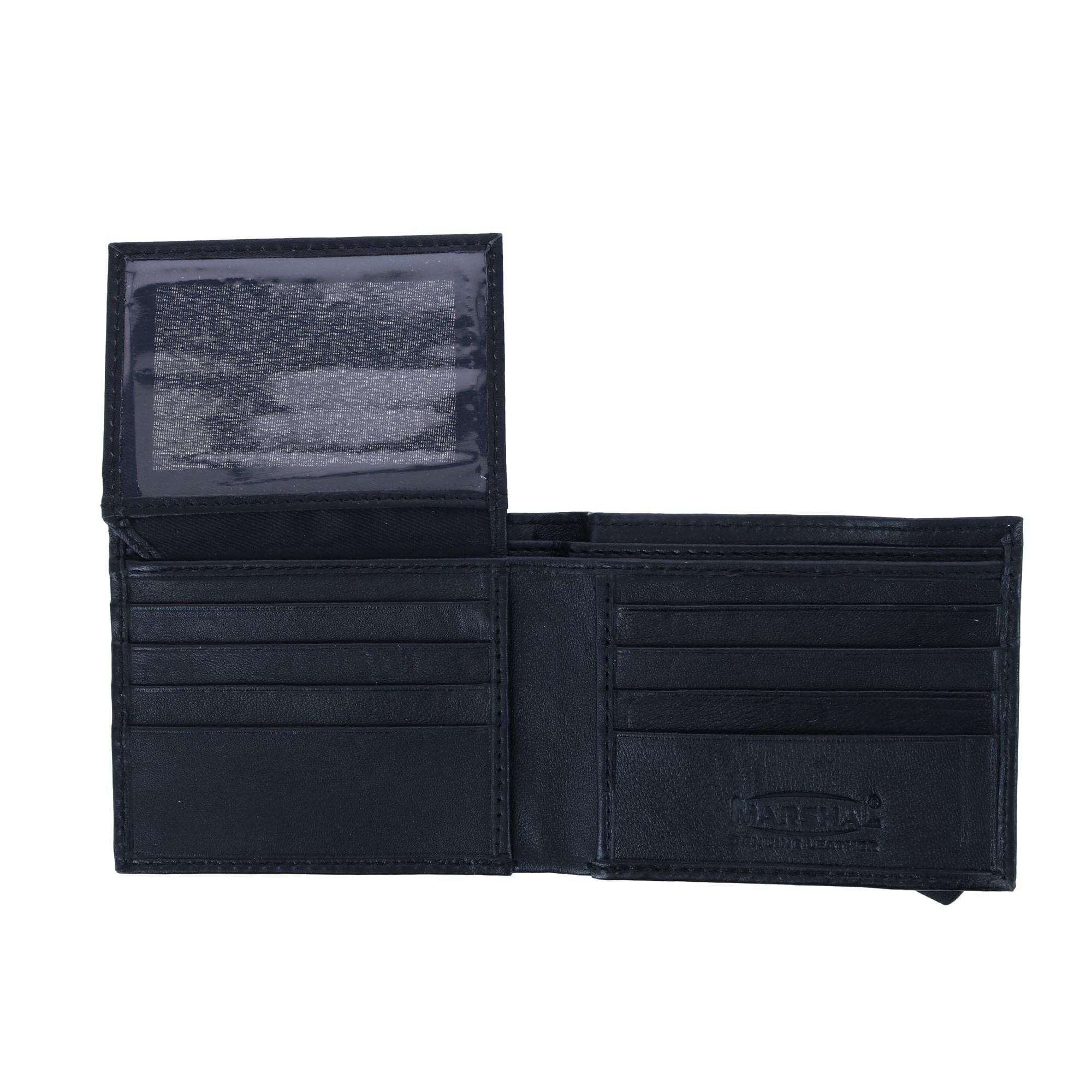 CTM® Men's Bifold Wallet with Elastic Keeper Strap - Black