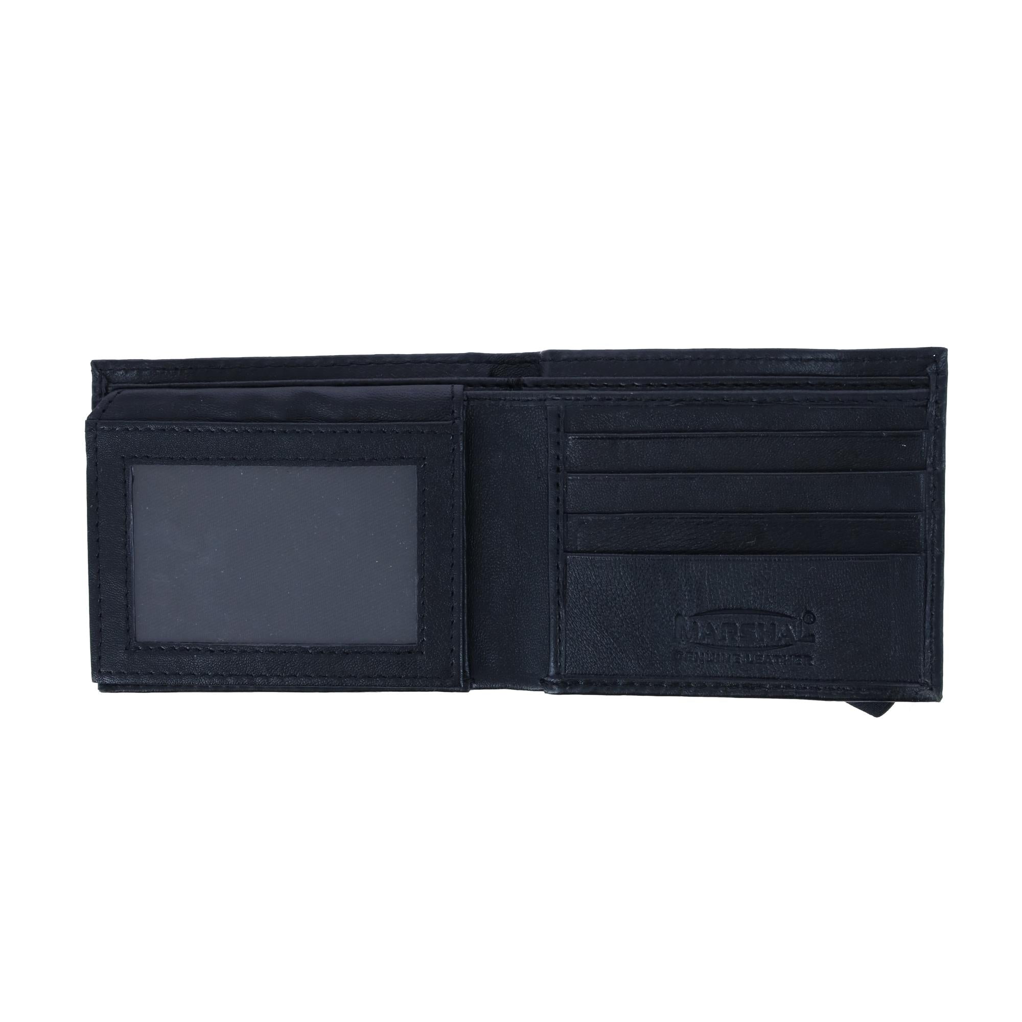 CTM® Men's Bifold Wallet with Elastic Keeper Strap - Black