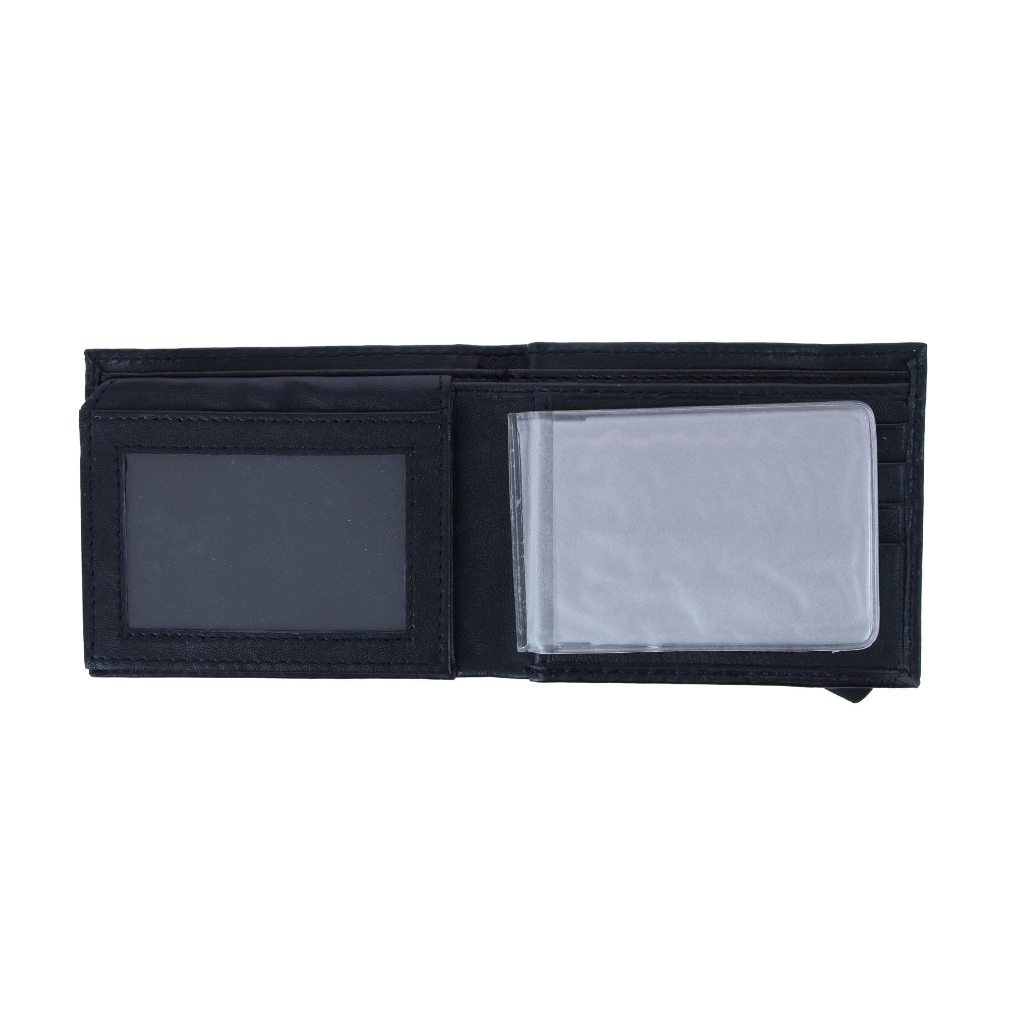 CTM® Men's Bifold Wallet with Elastic Keeper Strap - Black
