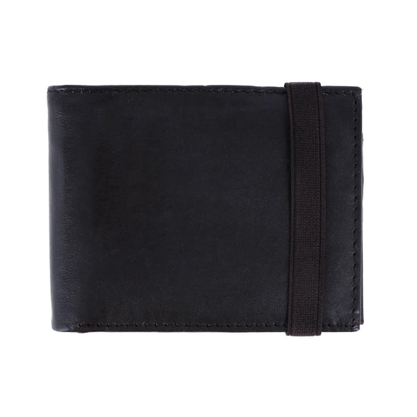 Men's Bifold Wallet with Elastic Keeper Strap