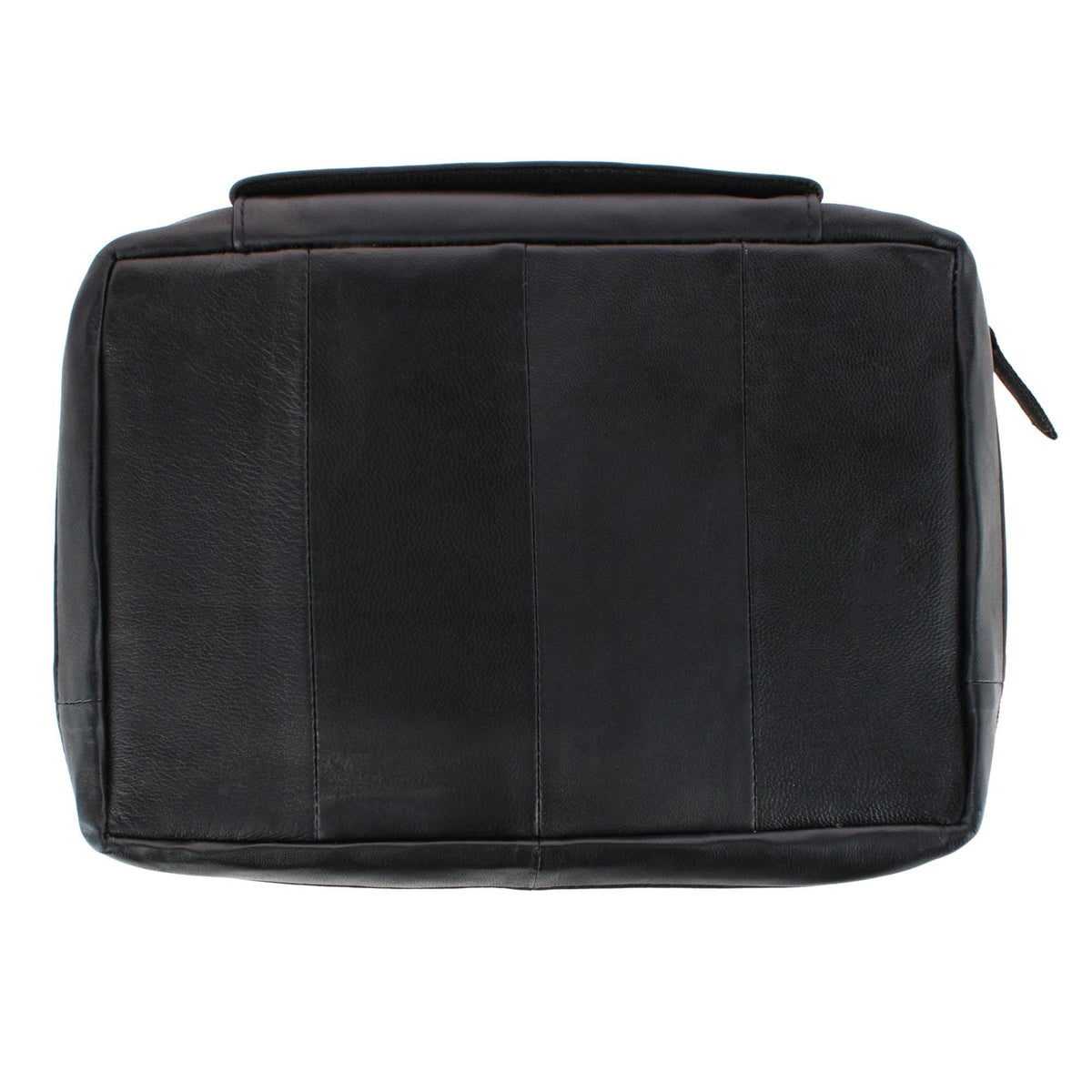 CTM® Leather Bible Cover Case with Zippered Pockets and Handle - Black