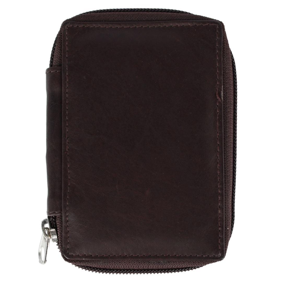 CTM® Leather Zip Around Key Case with Card Slot