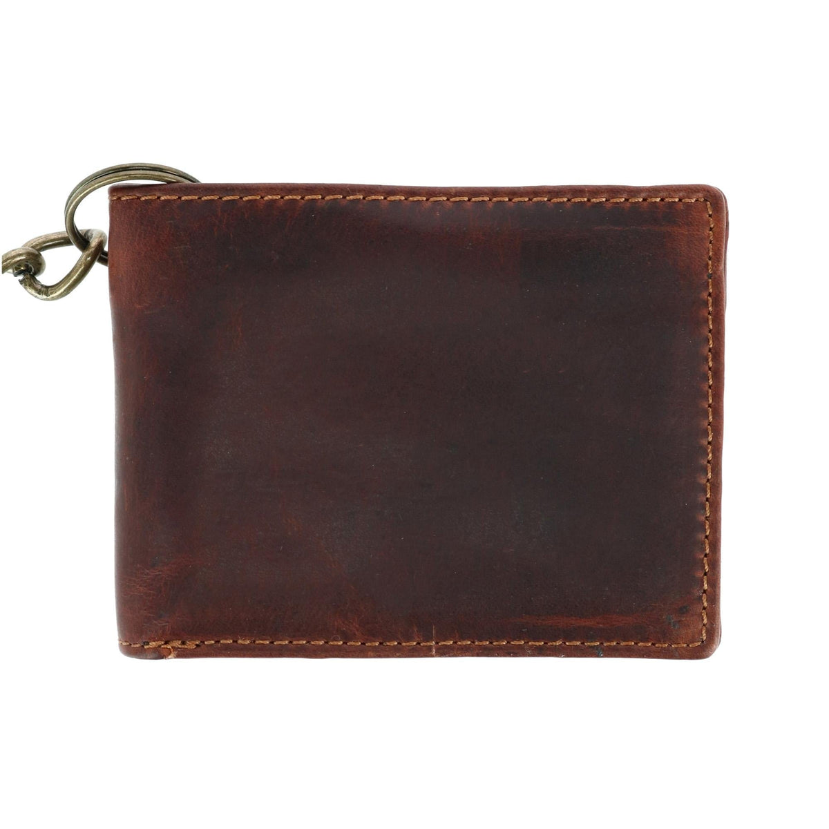 CTM® Men's RFID Vintage Leather Bifold Chain Wallet - Antique Brown