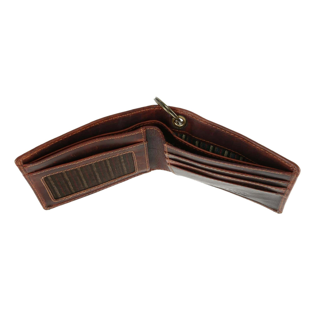 CTM® Men's RFID Vintage Leather Bifold Chain Wallet - Antique Brown