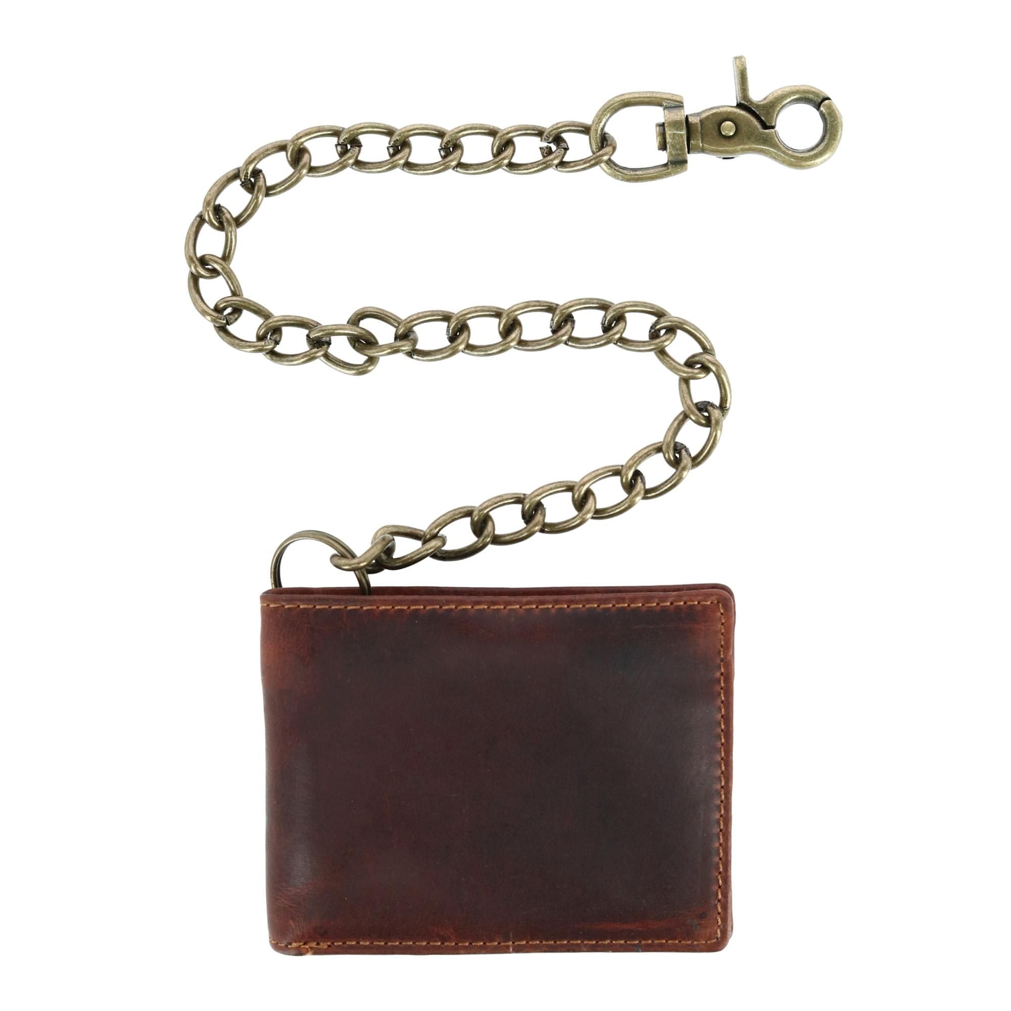 Bifold Leather Chain Wallet