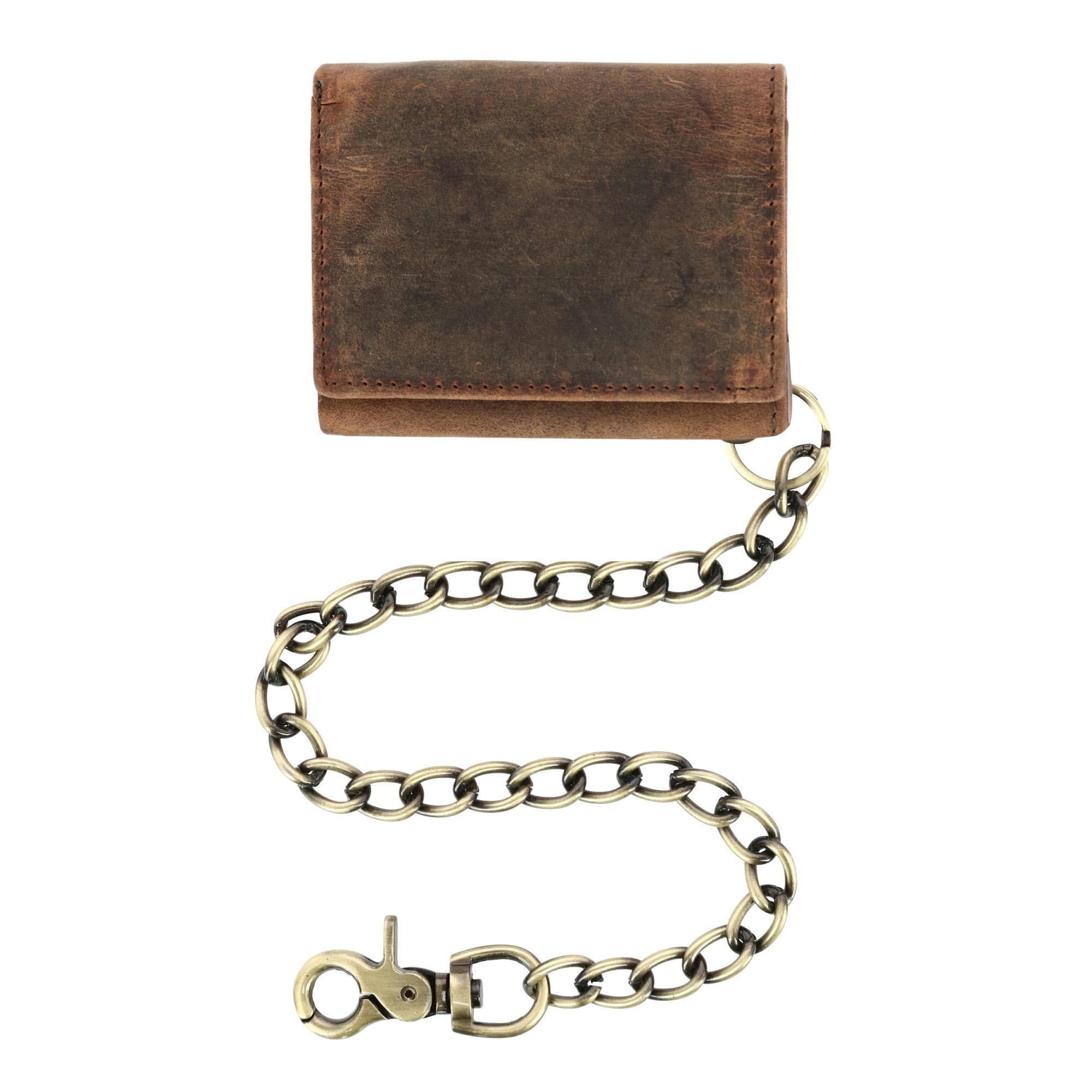 RFID-Safe Men's Leather Chain Wallet 18