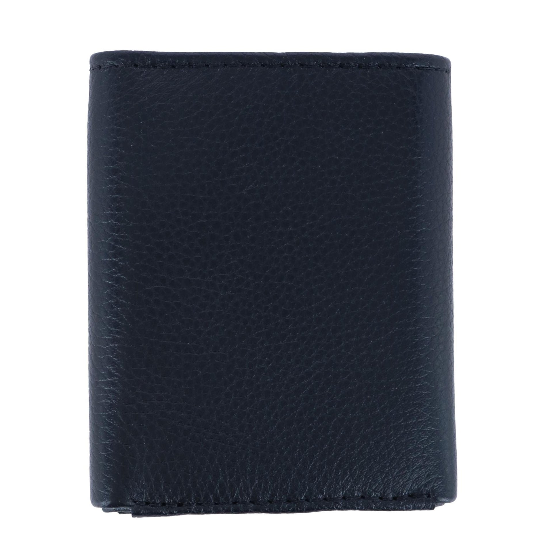 CTM® Men's Leather Trifold Wallet - Black
