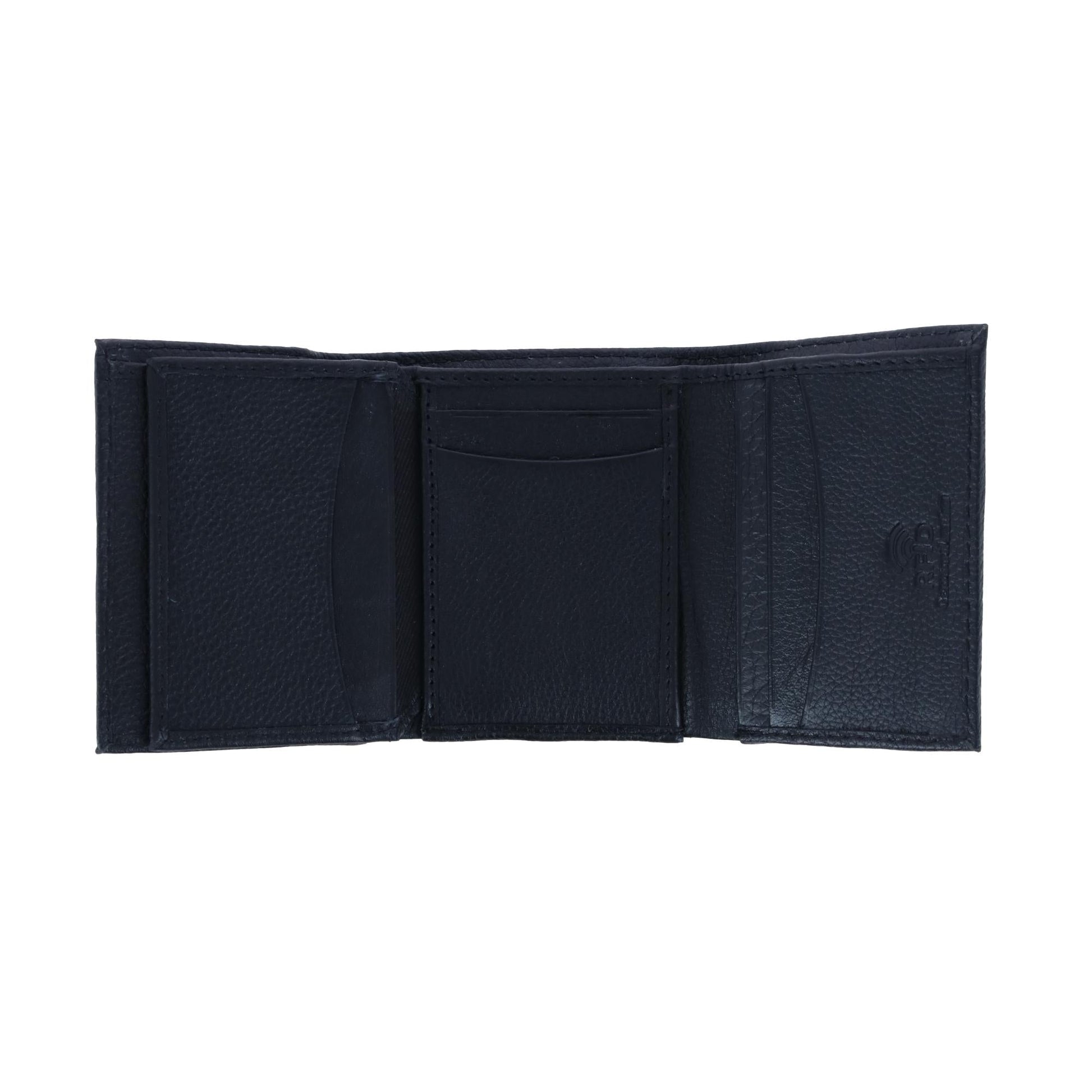 CTM® Men's Leather Trifold Wallet - Black