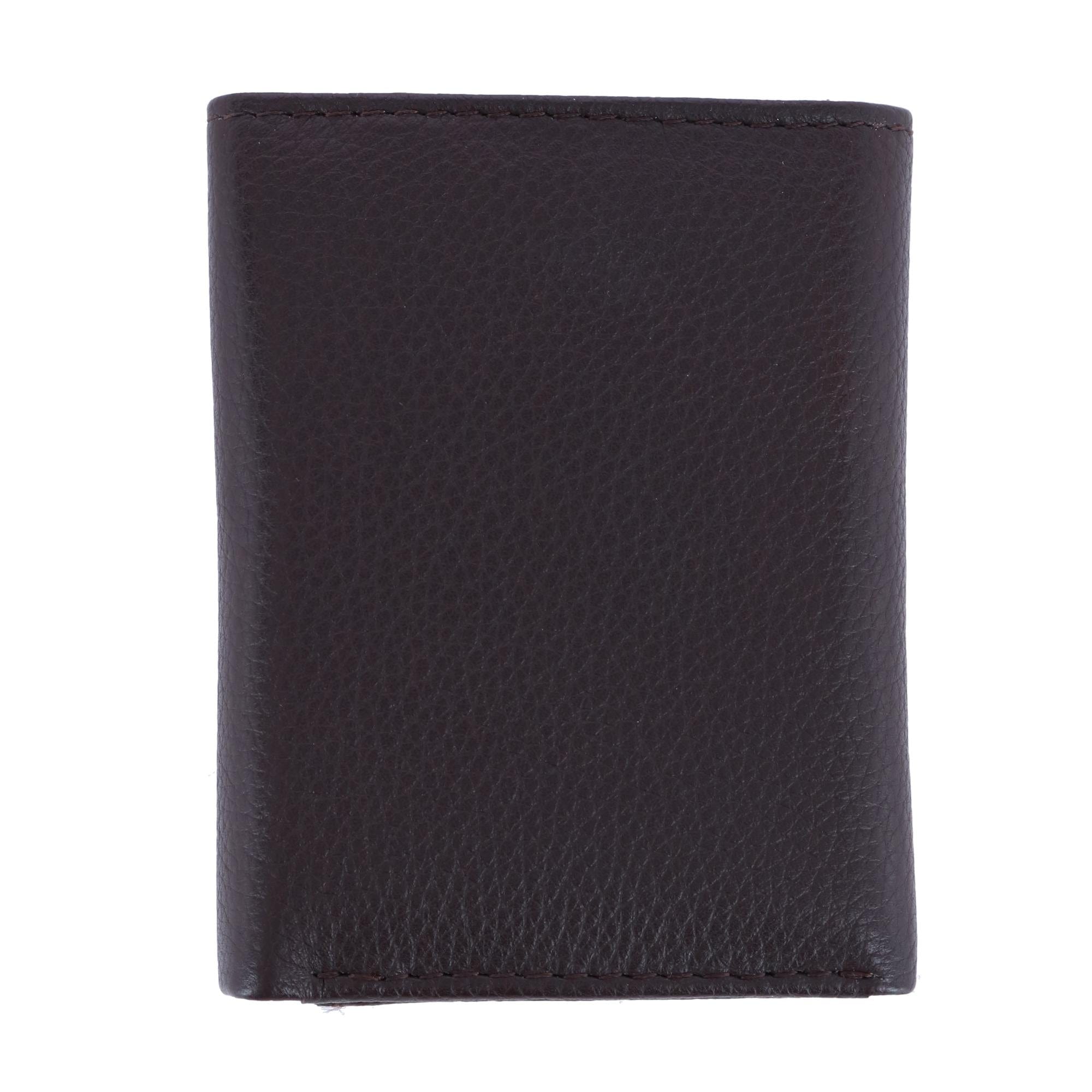 CTM® Men's Leather Trifold Wallet - Brown