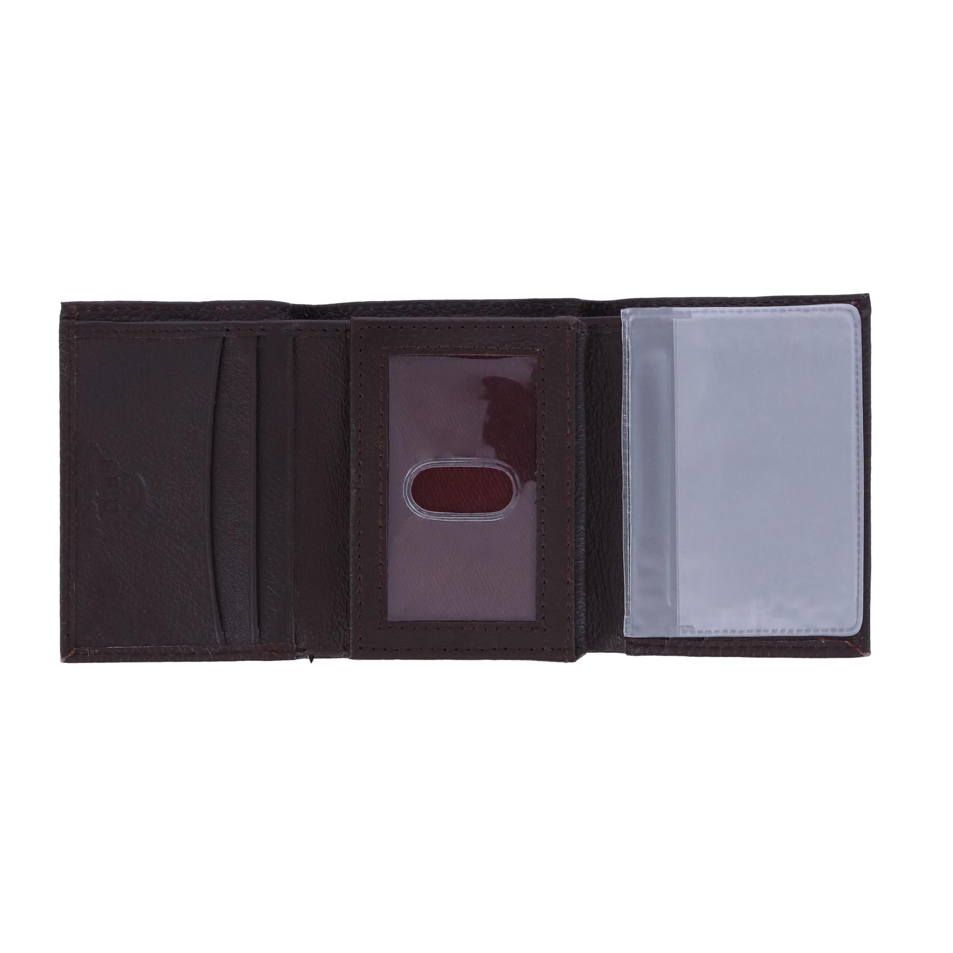CTM® Men's Leather Trifold Wallet - Brown