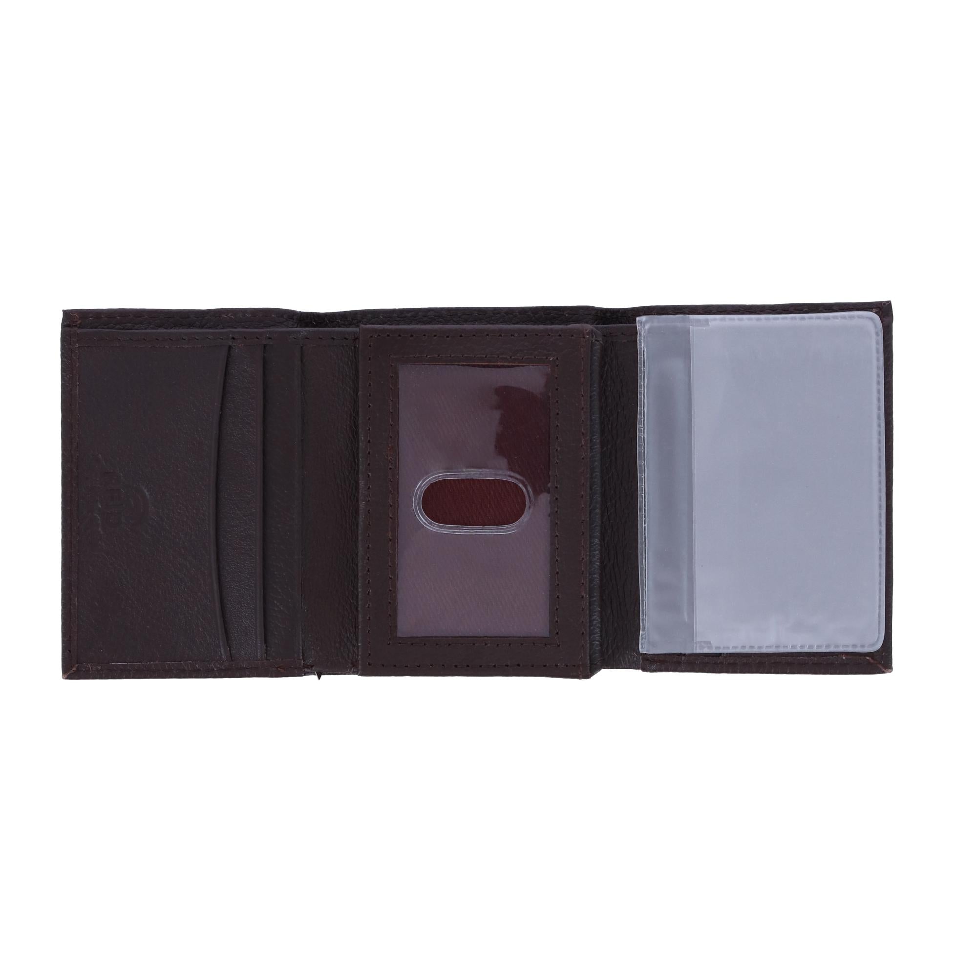 CTM® Men's Leather Trifold Wallet - Brown