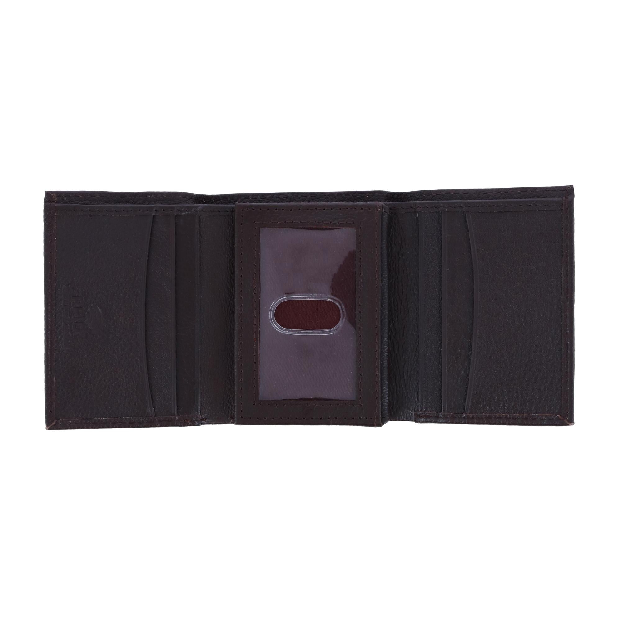 CTM® Men's Leather Trifold Wallet - Brown