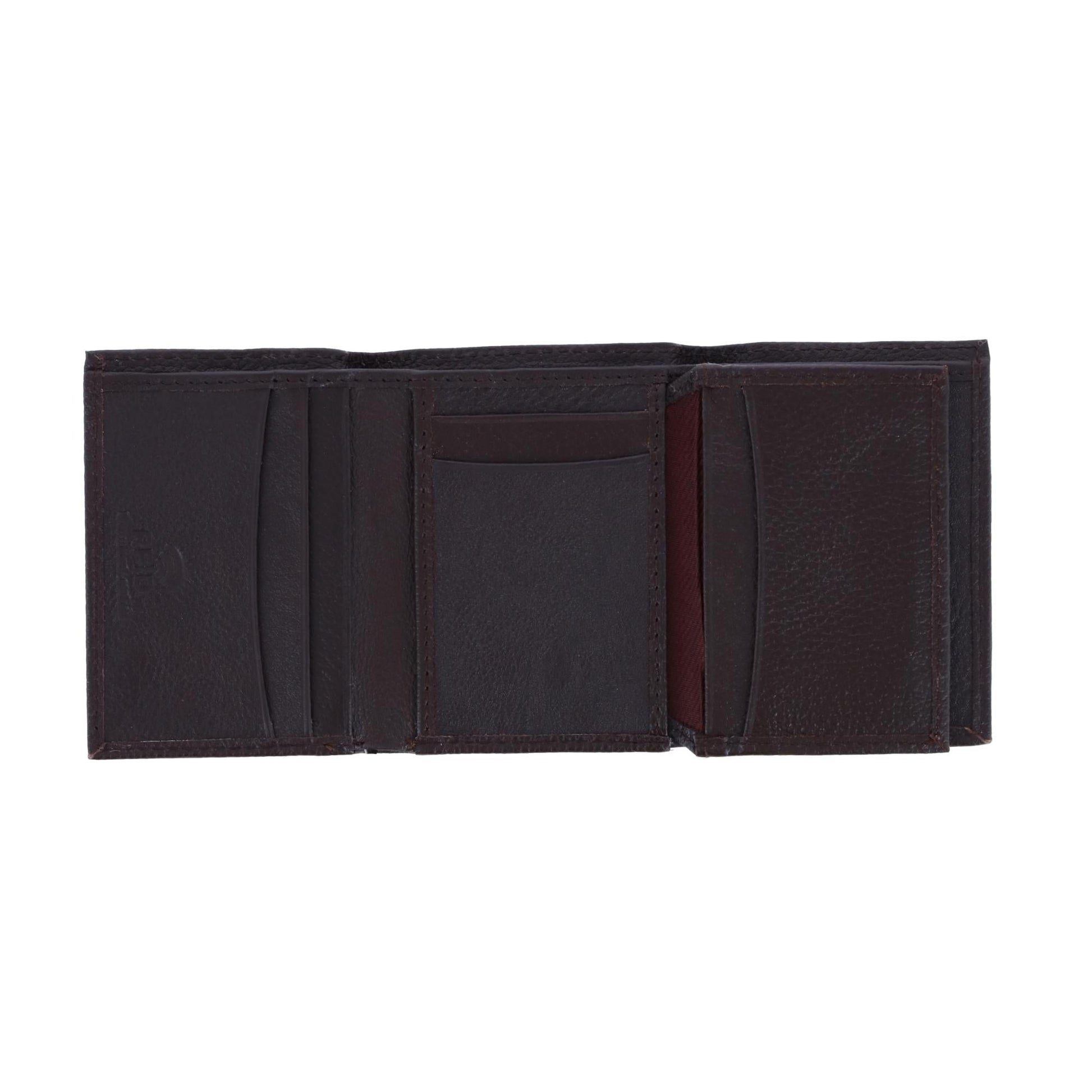 CTM® Men's Leather Trifold Wallet - Brown