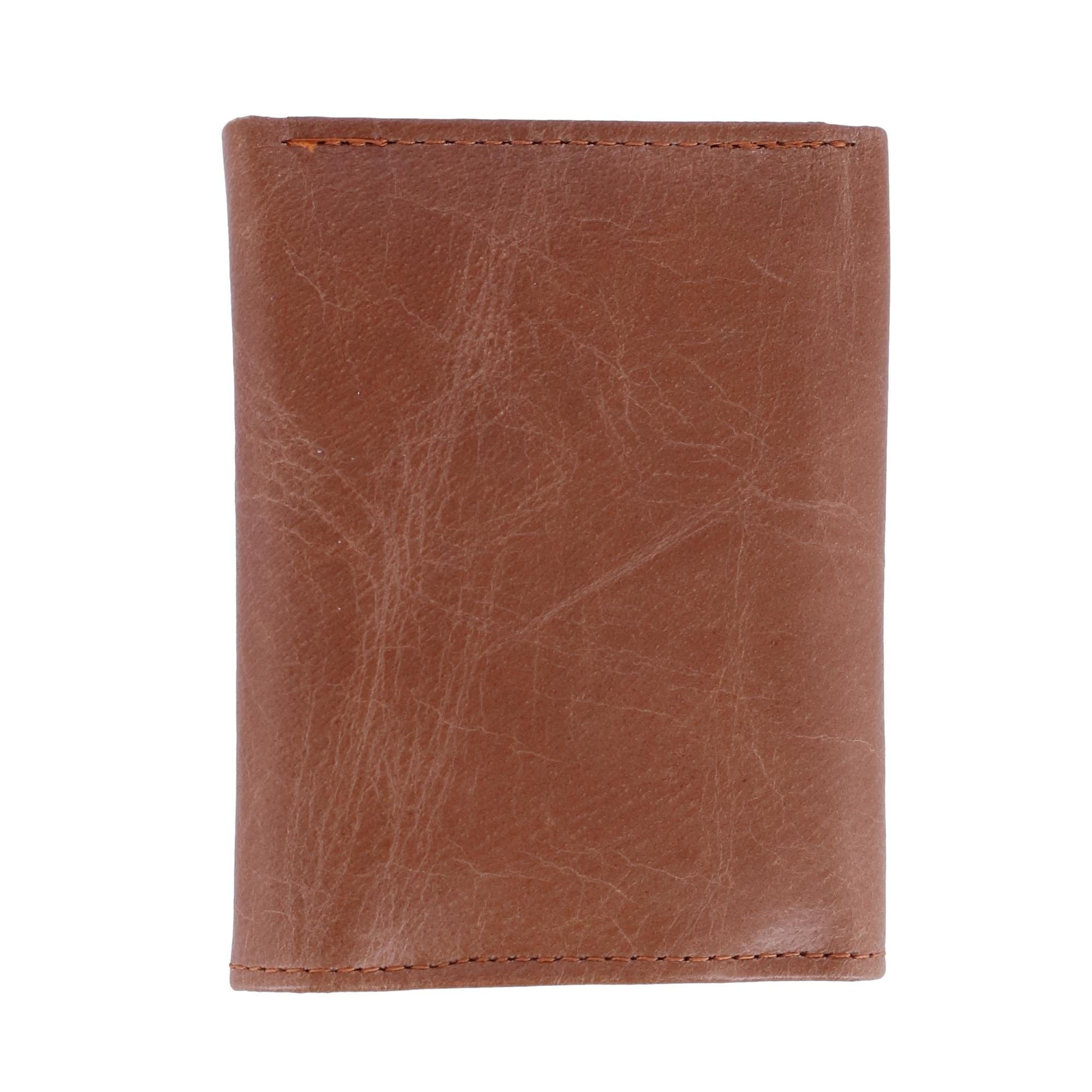 CTM® Men's Leather Trifold Wallet - Tan
