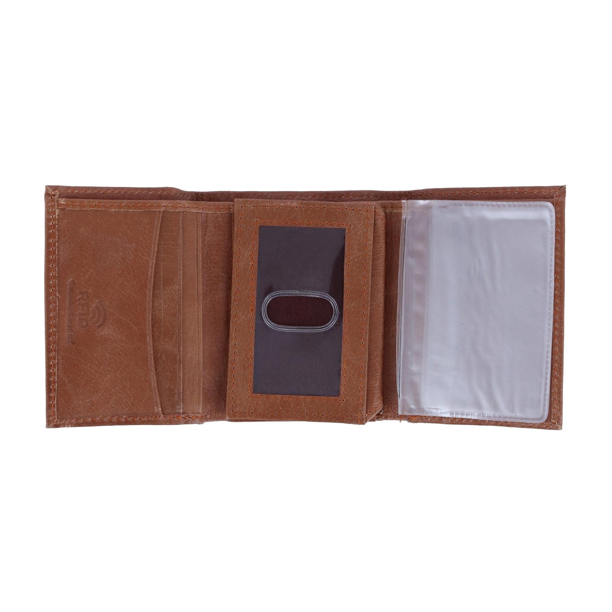 CTM® Men's Leather Trifold Wallet - Tan