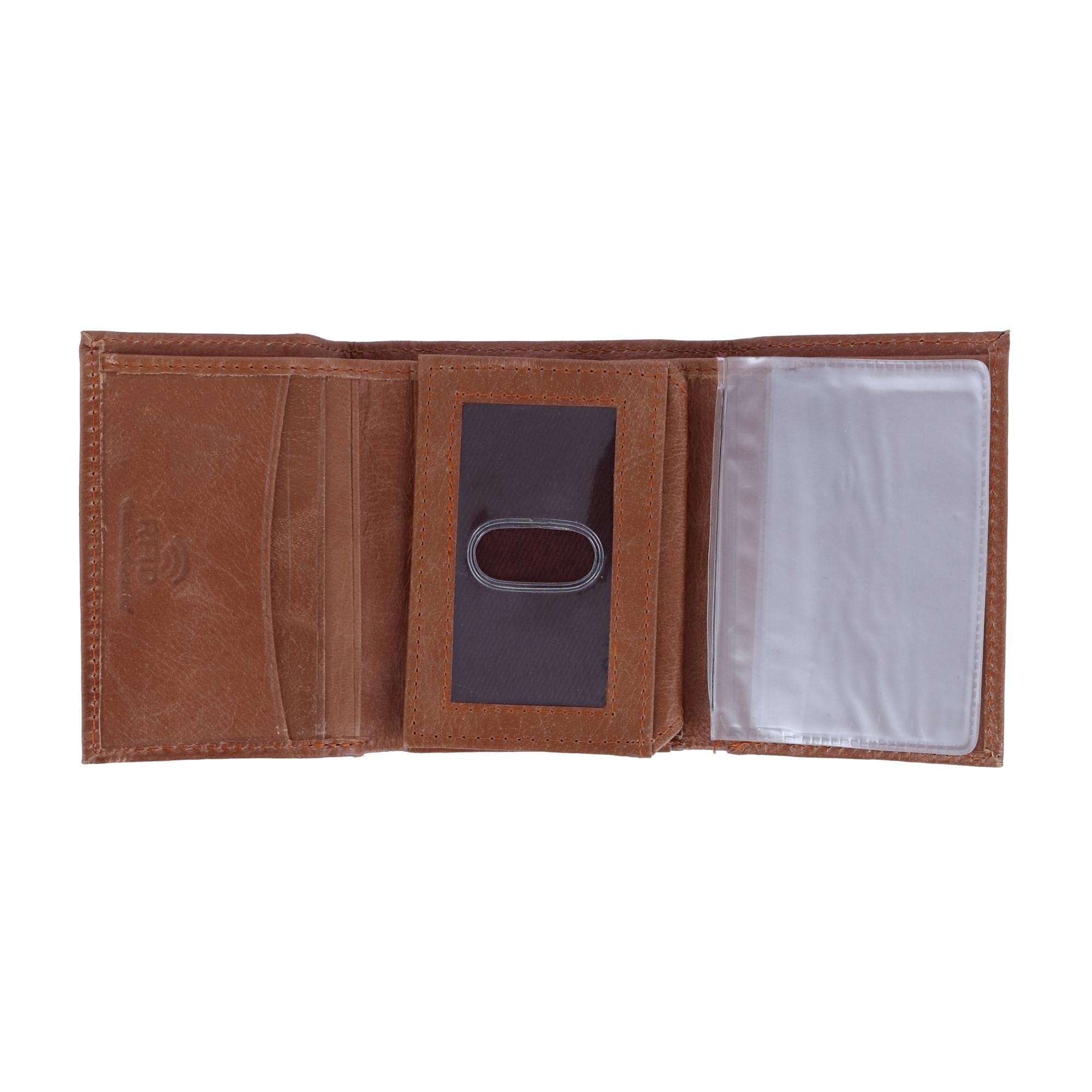 CTM® Men's Leather Trifold Wallet - Tan