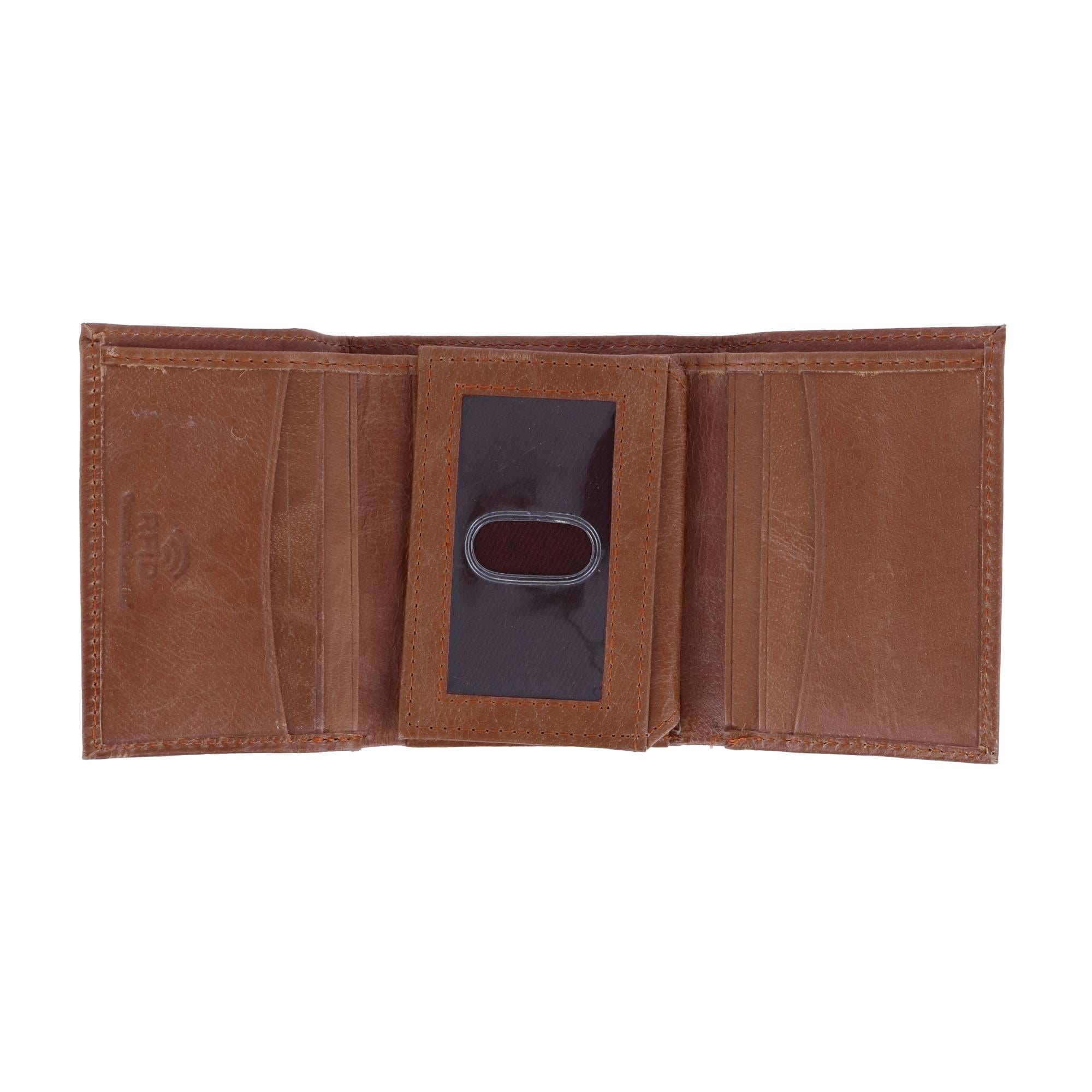 CTM® Men's Leather Trifold Wallet - Tan